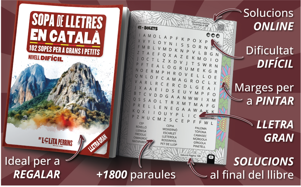 Sopa de letras en catalán