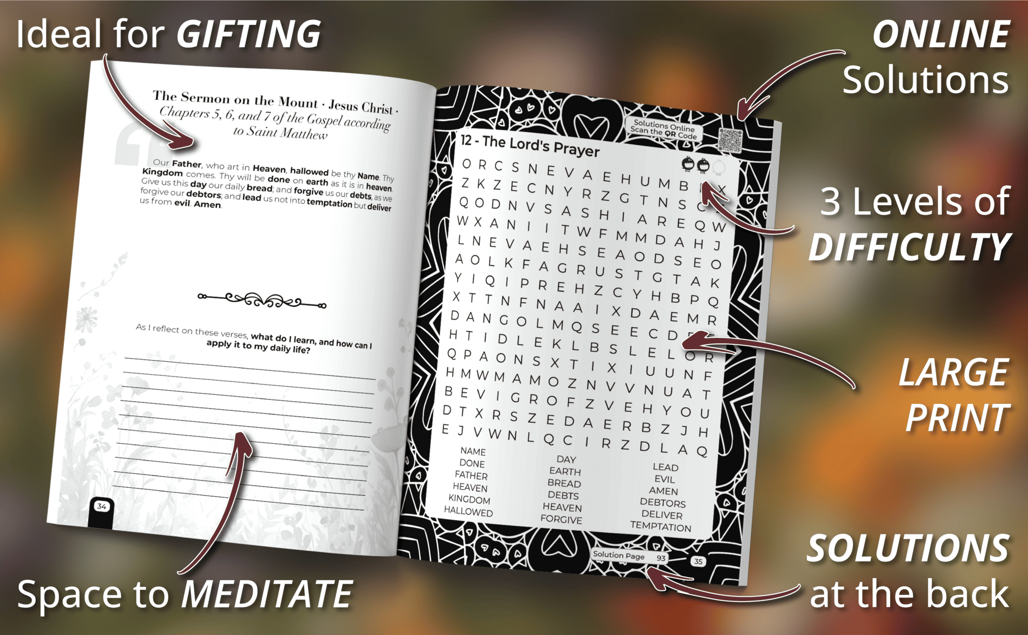 Sopa de letras inspirado en la Biblia