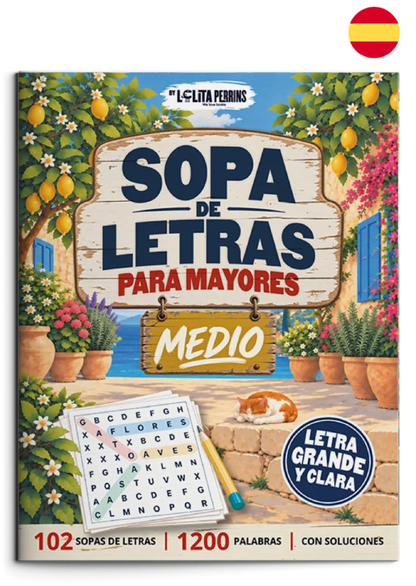 Sopa de Letras para Mayores — Nivel medio Portada de Sopa de Letras para Mayores. Nivel medio. Libro en castellano.