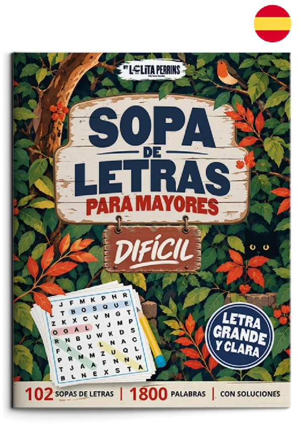 Sopa de Letras para Mayores — Nivel difícil Portada de Sopa de Letras para Mayores. Nivel difícil. Libro en castellano.