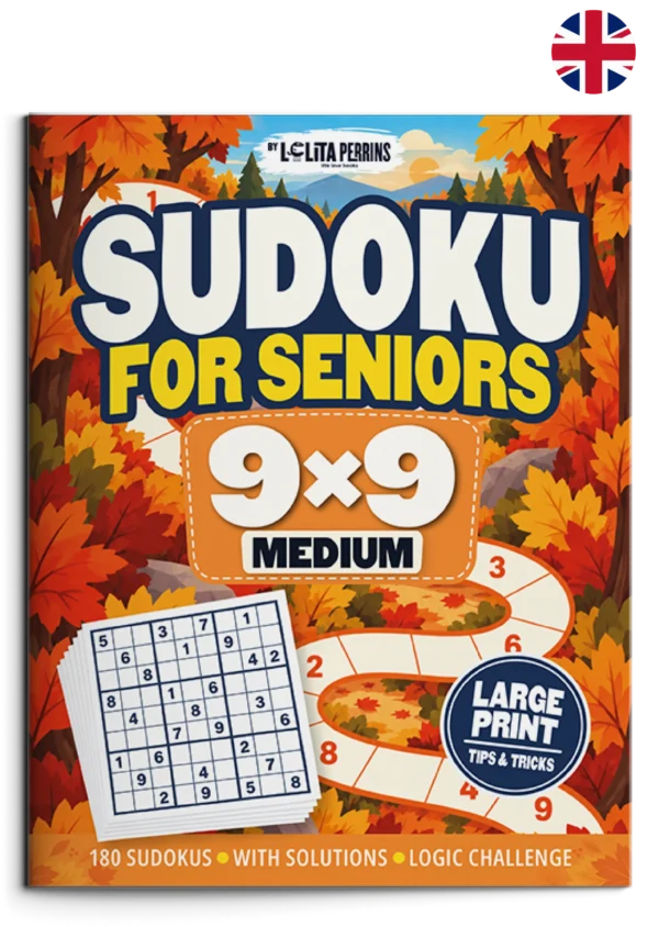 Sudoku for Seniors — Medium 9×9 Portada de Sudoku for Seniors. Medium 9×9. Libro en inglés.