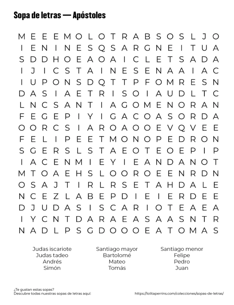 Sopas de letras para niños