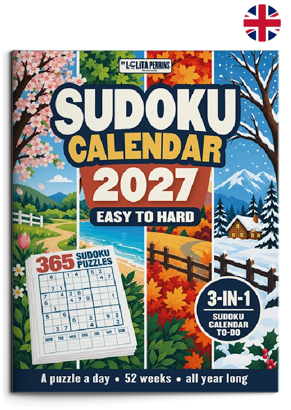Sudoku Calendar 2027 — Easy to Hard Portada de Sudoku Calendar 2027. Easy to Hard. Libro en inglés.