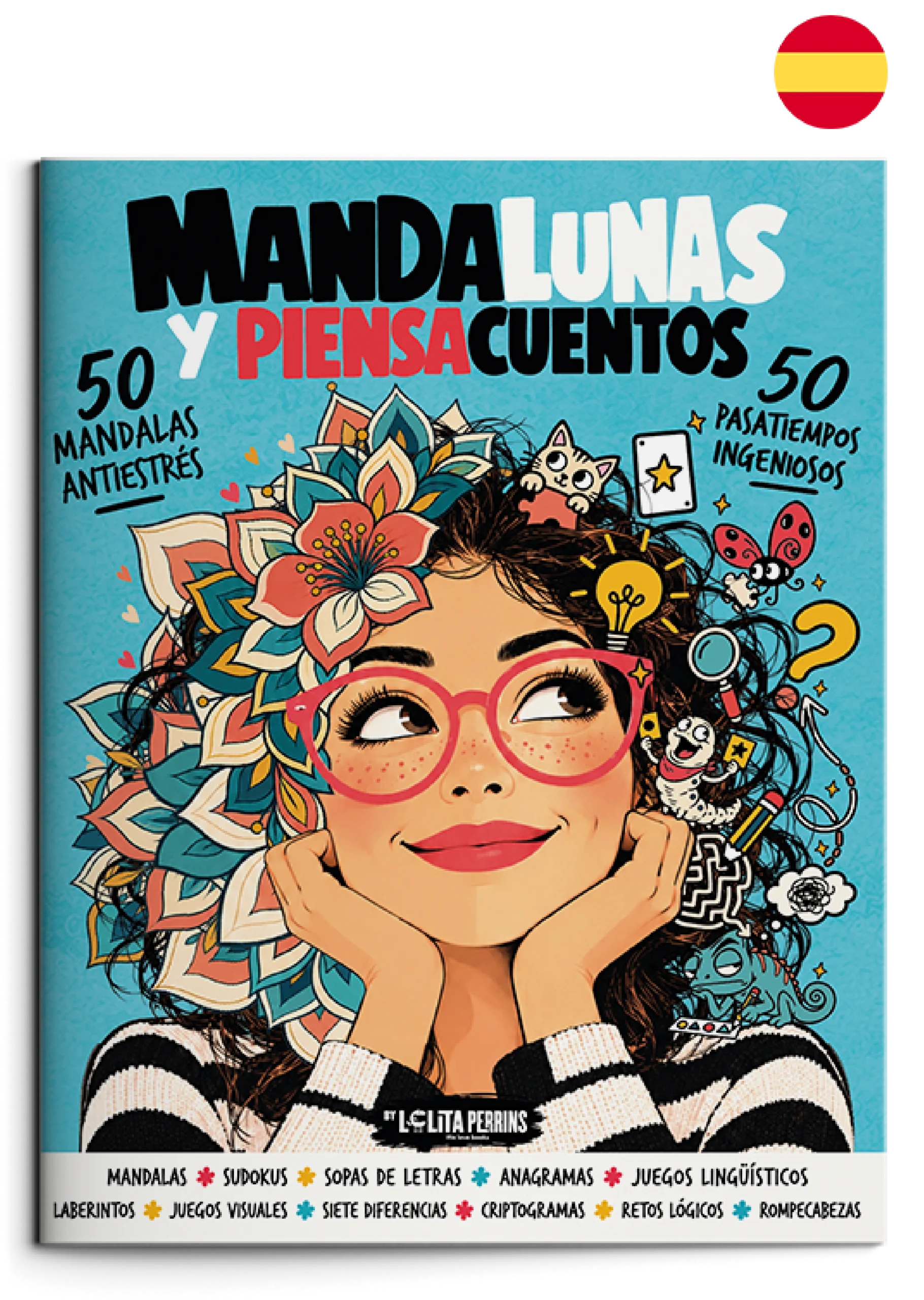 Mandalunas y Piensacuentos Portada de Mandalunas y Piensacuentos. Libro en castellano.